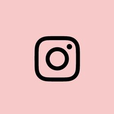 the instagram logo is shown in black on a light pink background with an oval shape