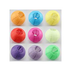 six different colors of paper lanterns