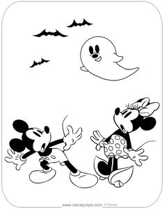 mickey and minnie halloween coloring pages