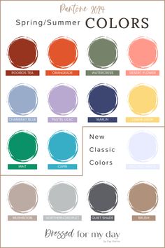 The Trending COLORS of Spring/Summer 2024 - Dressed for My Day Spring Pantone, Summer Color Trends, Trending Colors, Spring Color Palette, Summer Shades, Summer Color Palette, Spring Summer 2024, Spring Fashion Trends