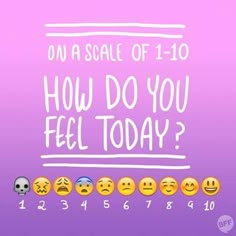 a poster with the words how do you feel today? and smiley faces on it