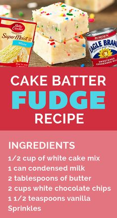 cake batter fudge recipe with ingredients