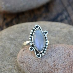 Moonstone Ring, 925 Sterling Silver Ring, Designer Moonstone Jewelry, Birthstone Ring, Gemstone Ring, Statement Gift Ring, Yellow Gold Ring Rainbow Moonstone is said to give the gifts of harmony, emotional balance, peace, and protection. Rainbow moonstone is known for its power to align the chakras and as a powerful healer of the emotional body, offering grounding and centeredness. Rainbow moonstone can offer light through times of darkness and infuse one with a healthy sense of optimism and str 925 Sterling Moonstone Open Ring, Moonstone Crystal Open Ring Stamped 925, Moonstone Crystal Promise Ring Stamped 925, Sterling Silver Open Moonstone Ring With Stone Setting, Dainty Silver Ring, Ring Moonstone, Moonstone Ring Sterling Silver, Emotional Body, Sterling Silver Rings Bands