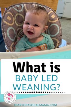 a baby sitting in a high chair with the words what is baby led weaning?