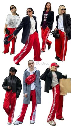 Adidas pants, calça adidas Track Pant, Fall Fashion Outfits, Office Wear, Fall Fashion, Fashion Inspo Outfits, Autumn Fashion, Black And Red, Fashion Inspo