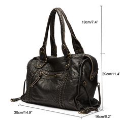 SPECIFICATIONSBrand Name: AnnmoulerHandbags Type: Shoulder BagsTypes of bags: Shoulder & Crossbody BagsMain Material: PULining Material: POLYESTERShape: Casual TotePlace Of Origin: GUANG DONG ProvincePlace Of Origin: GUANG DONG ProvinceOrigin: Mainland ChinaCN: GuangdongHardness: SOFTPattern Type: SolidInterior: No PocketDecoration: embroideryExterior: Open PocketOccasion: VersatileClosure Type: zipperGender: WOMENStyle: CasualModel Number: UF2372Number of Handles/Straps: Threebag: Women's bagba Luxury Bag Brands, Vintage Leather Handbag, Casual Crossbody Bag, Retro Bags, Vintage Shoulder Bag, Girls Handbags, Leather Handbags Tote, Women Handbag, Casual Tote