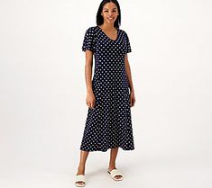 The pretty style of the midi dress plus the comfiness of Liquid Knit®? That's what we like to call a home run of a combination. From Susan Graver. Susan Graver, Home Run, Pretty Style, Knit Midi, Knit Midi Dress, Princess Seam, The Pretty, Flutter Sleeve, Dress Skirt