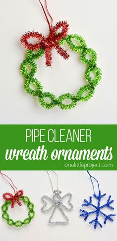 pipe cleaner wreath ornament craft for kids to make