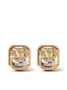 Shop or share your style of the product on ModeSens! VLogo Signature crystal earrings from VALENTINO GARAVANI featuring gold-tone, crystal, radiant cut, VLogo Signature, post-back fastening and for pierced ears. These earrings come as a pair.. Extravagant Earrings, Valentino Earrings, Valentino Jewelry, Designer Things, Collage Pics, Tory Burch Earrings, Jewelry Wall, Women Power, Jewelry Sale