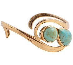 With a bright, bold look, this turquoise gemstone cuff is a sophisticated selection for any day. From Barse Jewelry. Turquoise Drop Earrings, Turquoise Bracelet Cuff, Turquoise Cuff, Silver Plated Jewelry, Genuine Turquoise, Artisan Craft, Turquoise Gemstone, Blue Turquoise, Semiprecious Stones