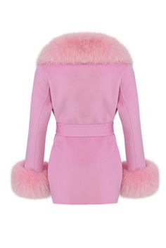 Made for the princess in your life. Features detachable fur trim collar and sleeves, exterior pockets and pearl buttons with crystal-embellished details. Matching belt also included. Icon Collection, Fleece Sweater, Hair Accessories Jewelry, New Fragrances, Sweater Sale, Pink Love, Pearl Buttons, The Princess, New Arrival Dress