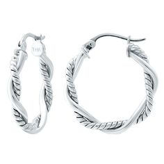 Draw attention with the eye-catching design of these Aleure Precioso sterling silver twist hoop earrings. Draw attention with the eye-catching design of these Aleure Precioso sterling silver twist hoop earrings. Backings: click-it Metal: sterling silver Finish: polished Packaging: pouch Plating: 18k gold flash plated Nickel free Length: 1.5 mm x 20 mm Size: One Size. Gender: female. Age Group: adult. Modern Twist Hypoallergenic Hoop Earrings, White Gold Hoop Earrings With Modern Twist, Modern Twist White Gold Hoop Earrings As Gift, Modern Twist Small Hoop Hypoallergenic Jewelry, Hypoallergenic Small Hoop Jewelry With A Modern Twist, Modern Twist Nickel Free Hoop Earrings, Modern Twist Nickel-free Hoop Earrings, Modern Twist Sterling Silver Hoop Earrings Gift, Modern Twist Sterling Silver Hoop Earrings For Pierced Ears