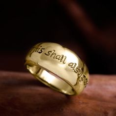 The Ring of Change Gold - Engraved with the phrase - This will also pass. The Ring of change  This is another version of the Happiness ring inscribed in English instead of Hebrew.  The ring of Happiness is tied with a story that originated in Buddhism.  The tale is about two brothers who lived in their father's mansion.  The father was a wealthy man and when his time came, both his sons inherited his fortune. Spiritual Engraved Promise Ring, Spiritual Promise Engraved Ring, Spiritual Promise Rings With Engraving Option, Spiritual Engraved Ring For Anniversary, Spiritual Engraved Open Ring Jewelry, Symbolic Brass Engraved Ring For Wedding, Spiritual Brass Engraved Ring, Spiritual Anniversary Engraved Ring, Spiritual Engraved Wedding Ring