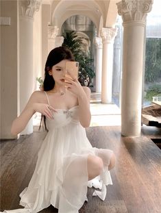 44235670388952 White Mini Length Fairycore Dress, White Kawaii Mini Dress For Party, White Mini Fairy Dress With Ruffles, White Sleeveless Kawaii Dress, Summer Fairy Dress With Ruffles, Mini Length, Summer Fairy, Ruffle Cake, Ruffle Mini Dress, Halter Style