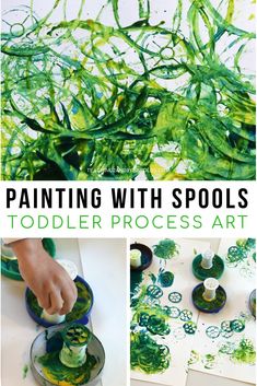 painting with spools toddler process art is fun and easy to do at home