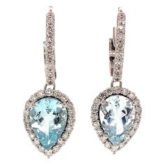 Natural Finely Faceted Quality Aquamarine Diamond Earrings 14k Gold 3.61 TCW Certified $5,950 118916 Please look at the video attached for this item. With the video you can see the movement of the item and appreciate the faceting and details better. This is a Unique Custom Made Glamorous Piece of Jewelry! Nothing says, "I Love you” more than Diamonds and Pearls! These Aquamarine earrings have been Certified, Inspected, and Appraised by Gemological Appraisal Laboratory Gemological Appraisal Laboratory of America is a proud member of: - GIA Alumni Association - National Association of Jewelry Appraisers - International Consortium Gem-Testing Laboratories - Gemological Association of Great Britain TRUSTED SELLER SINCE 2002 PLEASE SEE OUR HUNDREDS OF POSITIVE FEEDBACKS FROM OUR CLIENTS ALL CER Pearl Cufflinks, Diamonds And Pearls, Aquamarine Earrings, Aquamarine Stone, Quartz Earrings, Natural Aquamarine, Fine Earrings, Love You More Than, Round Brilliant Cut Diamond