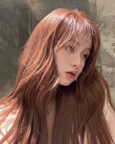 Korean Hair Colour, Spring Red Hair, Spring Red Hair Color, Hair Color Images, Ulzzang Hair, Red Hair Inspiration, Dip Dye Hair, Red Hair Inspo