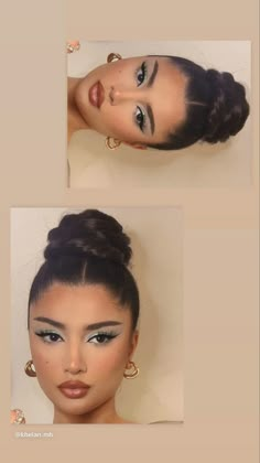 Clean And Expensive Hairstyles, Makeup With Gray Dress, Old Hollywood Updo Hairstyles, Baddie Formal Outfits, Baddie Insta Stories, Hollywood Glam Updo, Timeless Nails Classy, Bun With Tendrils, Ig Baddie Hairstyles