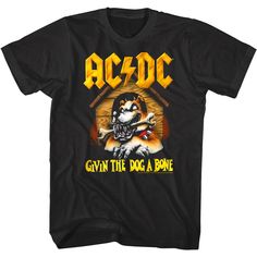 "AC/DC Men's T-Shirt by American Classics Part Scottish, part Aussie, 100% High Voltage Rock Legends! Formed in Sydney in 1973, AC/DC went from Dirty Deeds Done Dirt Cheap on the Highway to Hell to Back to Black in The Flick of the Switch! They have sold over 200 million albums worldwide and they are still working on new music. Wear some rock history, this cool AC/DC graphic t-shirt is vintage style print with a distressed look as if you bought it at an AC/DC Concert Tour in the 80's What's incl Acdc Guitar, Acdc Logo, Acdc Angus, Acdc Shirt, Angus Young, Heavy Metal Rock, Rock And Roll Bands, Tour Merch, Rock Concert