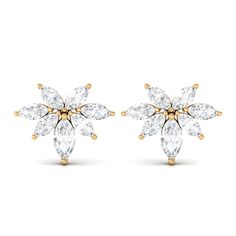 Product Details These stunning stud earrings feature a cluster of marquise-cut real diamonds set in lustrous gold. The unique design creates a beautiful floral effect, while the high-quality diamonds add sparkle and brilliance to any outfit. These diamond cluster stud earrings are a timeless and versatile addition to any jewelry collection, perfect for adding a touch of elegance to any occasion. Product Information SKU SHP-EARRINGS022210552 Weight 0.96 gm (Approximate) DIAMOND INFORMATION No.of Signature Jewelry, Timeless Jewelry, Rose Gold Diamonds, Marquise Cut, Diamond Cluster, Conflict Free Diamonds, Quality Diamonds, Real Diamonds, Brilliant Cut Diamond