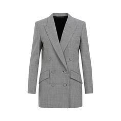 A tailored double-breasted jacket crafted from checkered wool, showcasing a notched collar and long sleeves. The structured silhouette features front button fastening and buttoned cuffs, making it perfect for sophisticated occasions.

- Fully lined for added comfort  
- Regular fit suitable for layering Givenchy Jacket, Jacket Black And White, Givenchy Women, Jacket For Women, Double Breasted Jacket, Confident Woman, Notched Collar, Women's Wardrobe, Wool Jacket