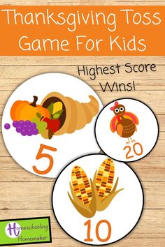 the thanksgiving game for kids with turkey and corn on the cob