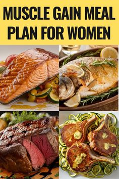 Muscle Gain Meal Plan For Women Diet Plan For Muscle Gain For Women, Eating For Muscle Gain For Women, Meal Plan To Gain Muscle For Women, Weight Training Meal Plan For Women, High Carb Foods For Muscle Gain, Women Bodybuilding Diet Plan, Muscle Building Meal Plan Women, Bodybuilder Meals, Body Builder Meal Prep