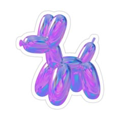 a purple balloon dog sticker on a white background