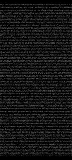 black and white text is arranged in the shape of a rectangle on a dark background