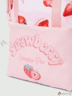 Bird in Bag - Strawberry Charm Women's Fashion Backpack Trendy Tote-style Backpack For School, Trendy School Tote Backpack, Trendy Back To School Tote Backpack, Strawberry Charm, Backpack Style, Pink Pattern, First Contact, Classic Backpack, Zipper Bag