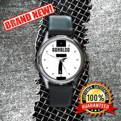 a watch with the number 1 on it and an advertise for brand new