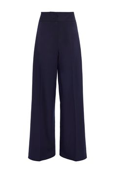 The ‘Rudy’ pants showcase Altuzarra’s relaxed elegance, cut for a wide-leg silhouette with a double-button fastening high waist. Expertly tailored, style them with a silk camisole and understated heels. Dark Blue Pants, Elegant Pant, Navy Blue Pants, Silk Camisole, Tapered Pants, Wool Pants, Casual Winter Outfits, Blue Pants, Work Attire