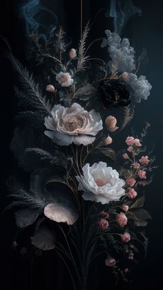 Discover the enchanting allure of our 'Mystical Bloom' wallpaper, where deep midnight blue, velvet black, and plum hues meet delicate floral patterns. Ethereal wisps of smoke and shimmering stardust intertwine with lace and silk textures, creating a gothic yet romantic atmosphere. Perfect for anyone seeking dark feminine aesthetics that exude intrigue and elegance. Ideal for your digital devices or social media backgrounds. #DarkWallpaper #FeminineAesthetic #GothicElegance Dark Feminine Aesthetic Wallpaper, Feminine Aesthetic Wallpaper, Feminine Wallpaper, Emotional Painting, Gothic Elegance, Dark Wallpapers, Romantic Wallpaper, Floral Wallpaper Iphone, Goth Wallpaper