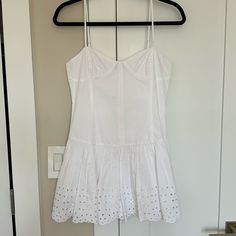 This Dress Is Amazing. The Corset Top With Adjustable Straps Allow For A Flattering Fit On Chest/Waist Without The Need For A Bra!! The Bottom Is Is A Drop Waist, Adding An Edge To Balance Out The Preppiness. Never Worn!! I Am So Sad To Say I Noticed A Very Very Faint Stain On The Front Of The Dress. I Clearly Missed It When I Purchased Because You Can Only See It In Certain Lighting/Angles (Last Pic) Zara Dress White, Lighting Angles, Waist Corset, Corset Mini Dress, Drop Waist, Corset Top, Zara Dresses, Adjustable Straps, The Dress