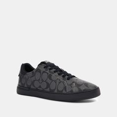 COACH® Outlet | Clip Low Top Sneaker Coach Shoes Outfit, Basketball Systems, Coach Logo, Coach Men, Fresh Shoes, Signature Canvas