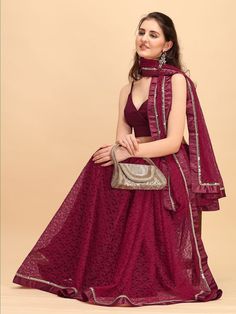 Beautiful maroon net self design mirror embroidered saree online for women which is crafted from net fabric and comes with satin blouse. Ruffled Saree, Saree Sale, Design Mirror, Embroidered Saree, Net Saree, Black Chevron, Net Fabric, Saree Online, Self Design