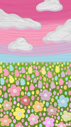 wallpaper pink Ibis Paint, Flower Garden, Abstract Painting, Paint, Yellow, Flowers, Green, Pink, Blue