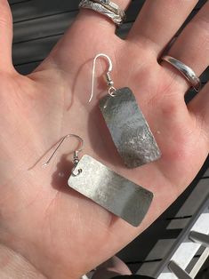 Handcrafted One-of-a-kind 925 Sterling Silver Hammered Texture Earrings - Etsy Hammered Silver, Earrings Etsy, Jewelry Earrings Dangle, My Jewellery, Etsy Earrings, Dangle Drop Earrings, Dangle Earrings, Jewelry Earrings, Accessory Gift