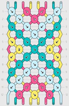 an image of a colorful pattern with arrows and circles on the center, as well as numbers