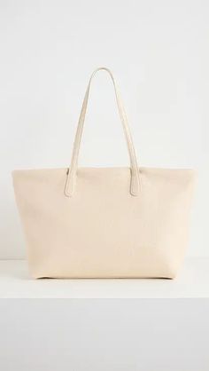 Mansur Gavriel Large Tote Bag | Shopbop Formal Cream Bag With Smooth Grain, White Textured Leather Business Bag, Modern White Epsom Leather Bag, Luxury Cream Smooth Grain Bag, Classic Beige Epsom Leather Shoulder Bag, Cream Epsom Leather Bag For Everyday Use, White Epsom Leather Travel Bag, Classic Cream Textured Leather Bag, Formal Cream Epsom Leather Bags