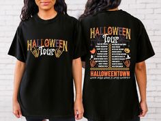 Halloween Tour Shirt Sweatshirt,Halloween Tour Trick Or Treatin Spooky Pupkin Shirt,Halloween Tour Funny Shirt,Cute Halloween Tshirt,Seasoon *Free shipping over $35. *Please review all size charts displayed in the product images. *Sizing might differ 1" (+-) . We recommend you to size up of you're between two sizes. *All shirts are made with top-of-the-line DTF and pressed with a professional grade heat press. * If you want to add or change anything on the existing design that is displayed in th Halloween Concert T-shirt With Crew Neck, Halloween Crew Neck T-shirt For Concert, Halloween Concert Crew Neck T-shirt, Long Sleeve Halloween Concert T-shirt, Black Halloween Concert T-shirt, Halloween Graphic Tee For Concert, Halloween Concert Band Merch Tops, Skeleton Graphic Tee, Halloween Tour