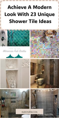 Achieve a modern look with 23 unique shower tile ideas, featuring various designs and patterns. Unique Shower Tile, Chevron Tile