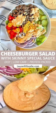 cheeseburger salad with skinnyy special sauce easy low carb and protein packed