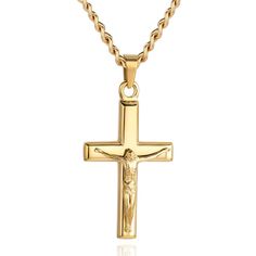 The Crucifix men’s gold pendant necklace is for those who are powerful & strong with true self-belief. An iconic emblem of ultimate sacrifice, the Crucifix pendant tells the world that you are brave and fearless, and prepared to make the ultimate sacrifices to achieve your goals.
Necklace comes in a length of 20 inches with a 2 inch extender for a more relaxed look.
Add good vibes with our luxury velvet jewelry pouch!
Unisex style.
Part of our exclusive Sinicci© collection.
Dimensions: –
Nec Gold Crucifix Necklace, Mens Chains, Necklace Guide, Mens Necklaces, Boys Necklace, Crucifix Necklace, Velvet Jewelry, Mens Chain Necklace, Mens Pendant