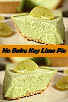 no bake key lime pie on a white plate