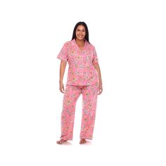 Sweet dreams start with cute pajamas — this short sleeve and pant matching pajama set is great for comfortably lounging on lazy weekends or getting ready for a night out.Sweet dreams start with cute pajamas — this short sleeve and pant matching pajama set is great for comfortably lounging on lazy weekends or getting ready for a night out.PRODUCT FEATURESTwo Piece SetFull Button FrontElastic WaistbandShort Sleeve95% Polyester/5% SpandexMachine WashImported Size: 3X. Color: Brt Pink. Gender: femal Pink Short Sleeve Sets For Lounging, Comfortable Short Sleeve Pink Sets, Comfortable Pink Short Sleeve Sets, Relaxed Fit Short Sleeve Sleepwear For Sleepover, Pink Short Sleeve Sleepwear For Sleepover, Relaxed Fit Short Sleeve Sets For Pajama Party, Relaxed Fit Short Sleeve Pajama Party Sets, Comfortable Short Sleeve Sleepwear For Pajama Party, Comfortable Sleepwear For Pajama Party With Short Sleeves