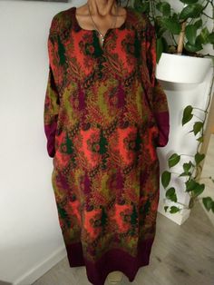 Winter yak wool kaftan Fits upto 2XL Traditional Long Sleeve Loungewear Dress, Green Long Sleeve Kaftan For Loungewear, Bohemian Multicolor Winter Dress, Bohemian Brown Kaftan For Fall, Fall Tunic Kaftan, Brown Bohemian Kaftan For Fall, Red Oversized Bohemian Kaftan, Bohemian Loungewear Dresses For Fall, Bohemian Fall Loungewear Dresses