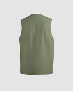 Details: Utility vest with front belt and pocket designTopLength: NormalSleeveLength: Sleeveless Materials:95% Polyester + 5% Spandex Casual Workwear Vest With Cargo Pockets, Utility Sleeveless Tops With Pockets, Sleeveless Utility Top With Pockets, Khaki Utility Vest For Workwear, Casual Khaki Sleeveless Vest, Casual Sleeveless Khaki Vest, Khaki Military Vest With Side Pockets, Sleeveless Cargo Pocket Vest For Workwear, Casual Sleeveless Vest With Side Pockets