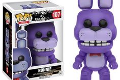 a funky purple five nights at teddy's pop vinyl figure with an open mouth