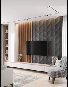 tv unite design idea 2022 Feature Wall Ideas Living Room Modern Interiors, 86inch Tv, Tv Module Living Rooms, Tv Wall Design Modern Luxury Living Room, Feature Tv Wall Ideas, Tv Feature Wall Living Room Modern, Television Unit Design, Living Room Television Wall Ideas, Feature Tv Wall